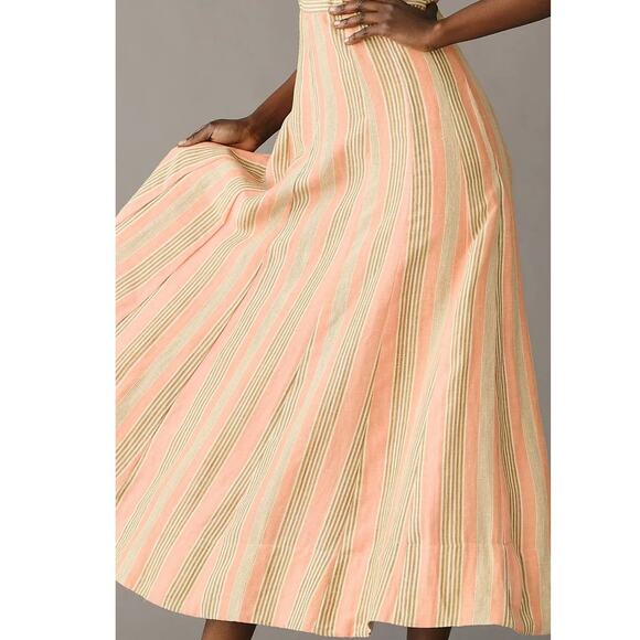 New Anthropologie Maeve Square-Neck Tie-Back A-Line Dress $170 SIZE 10 Orange - Picture 2 of 5